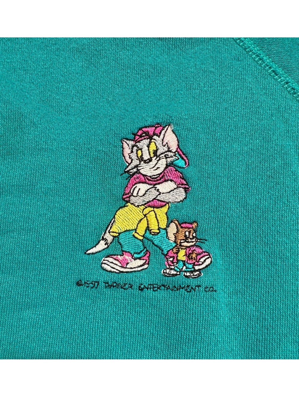 Vintage Tom and Jerry, 1990s Cartoon Network embroidered crewneck (XL)